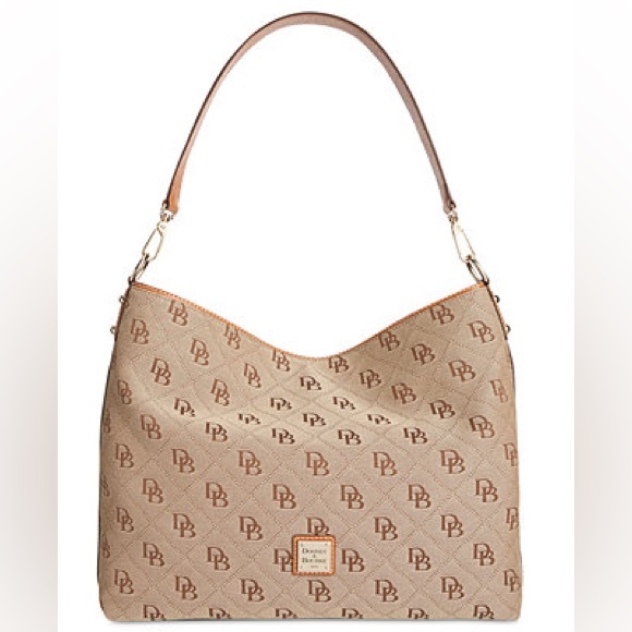 Dooney & Bourke Handbags - Dooney & Bourke tan brown signature canvas hobo bag